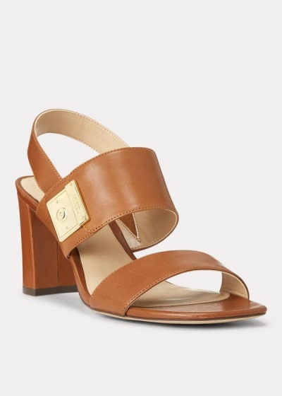 Women's Ralph Lauren Braidan Leather Sandals | 103759WAD